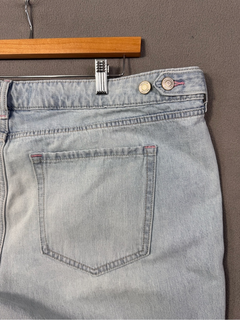 Hollister Low Rise Baggy Light Blue Wash Wide Leg Denim Jeans, Plus Size 20 - Picture 7 of 16